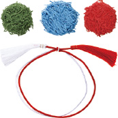 紙・セロパッキン・ゴム房（紅白・紫白）